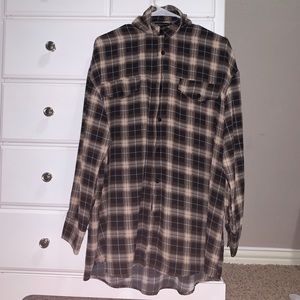 PrettyLittleThing Shear Brown Flannel